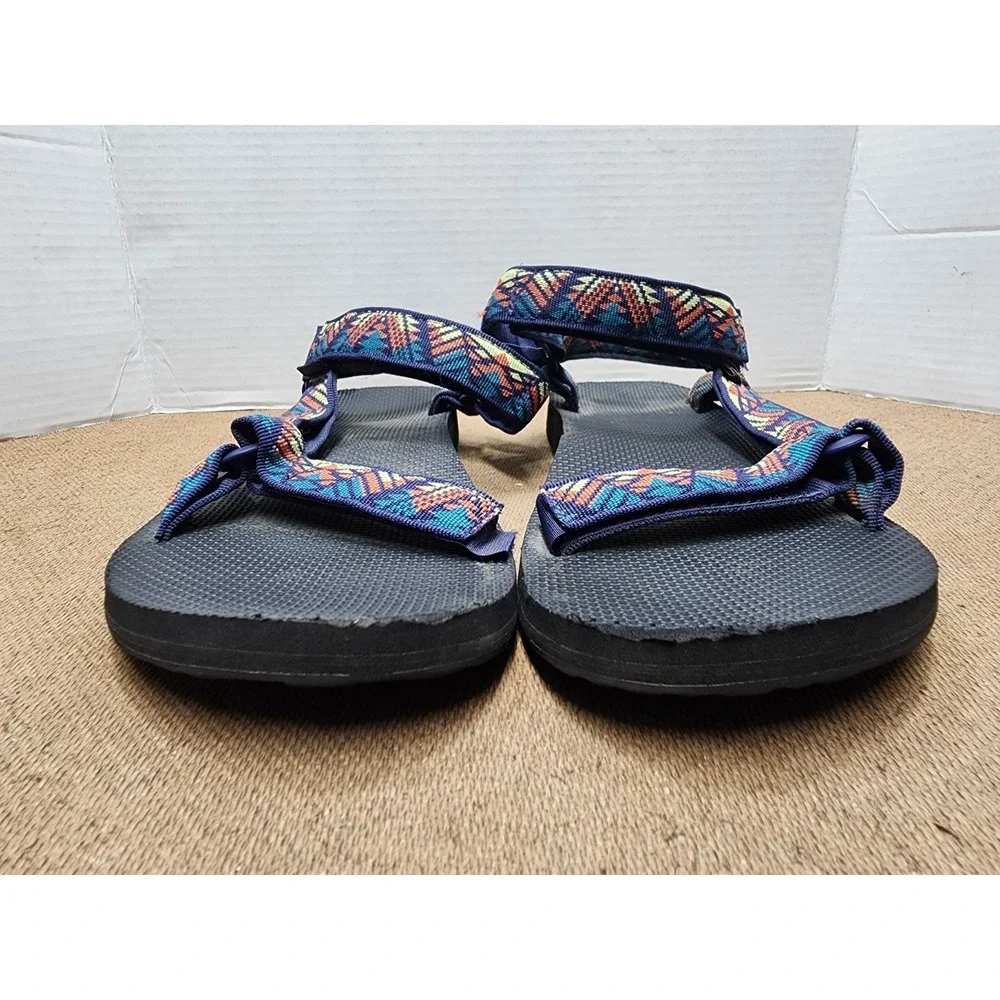 Teva Sandals Mens Size 12 Blue Orange Yellow Aztec Design 1004006